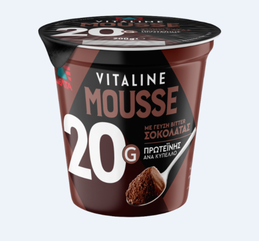 Mousse Μαύρη Σοκολάτα Protein Vitaline Δέλτα (200g)