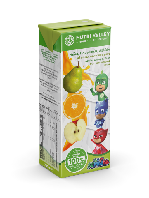 PJ Masks Μήλο Πορτοκάλι Αχλάδι Nutri Valley (250ml)