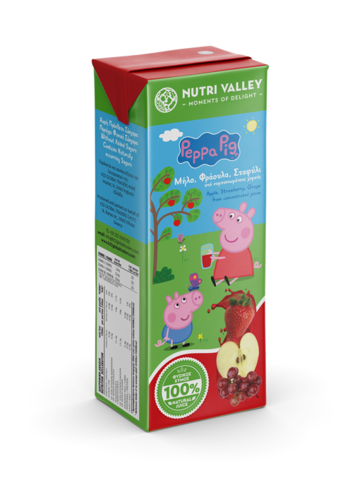 Peppa Pig Φράουλα Μήλο Σταφύλι Nutri Valley (250ml)