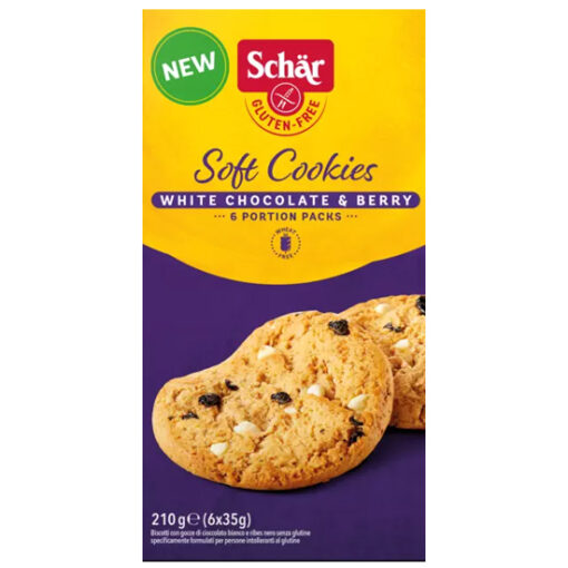 Soft Cookies με Λευκή Σοκολάτα και Μούρο χωρίς γλουτένη Schar (210g)