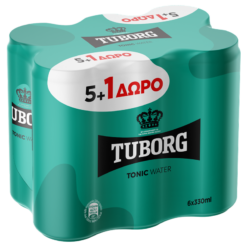 Tonic Water Κουτί Tuborg (6x330 ml) 5+1 Δώρο