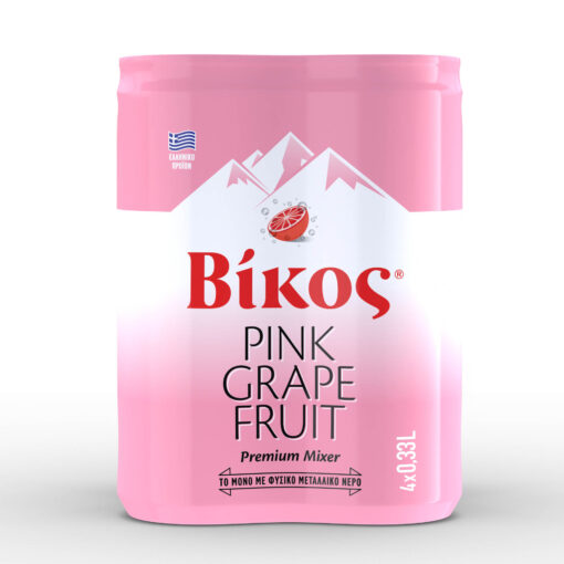 Αναψυκτικό Pink Grapefruit κουτί Βίκος (4x330 ml)