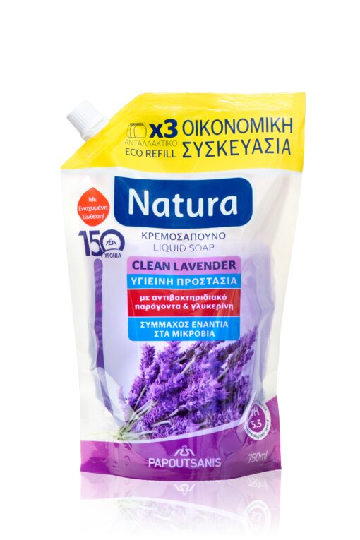 Ανταλλακτικό Κρεμοσάπουνο Clean Lavender Natura (750ml)