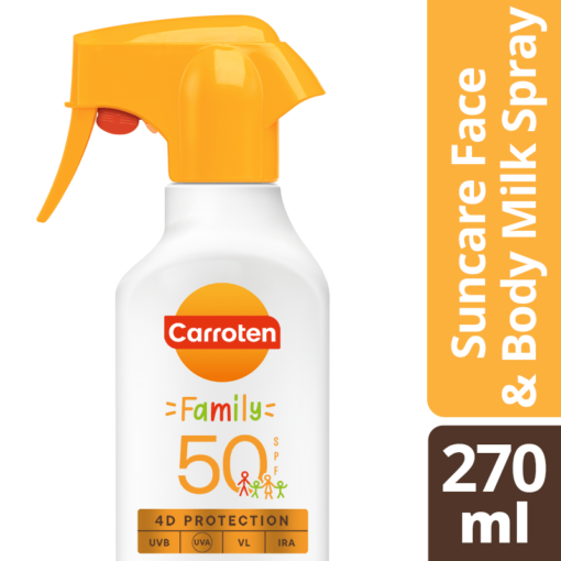 Αντηλιακό Γαλάκτωμα Family Trigger Spray SPF50 Carroten (270ml)