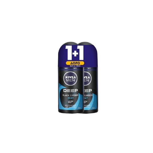 Αποσμητικό Roll on Deo Deep Beat Nivea Men (50 ml) 1+1 Δώρο