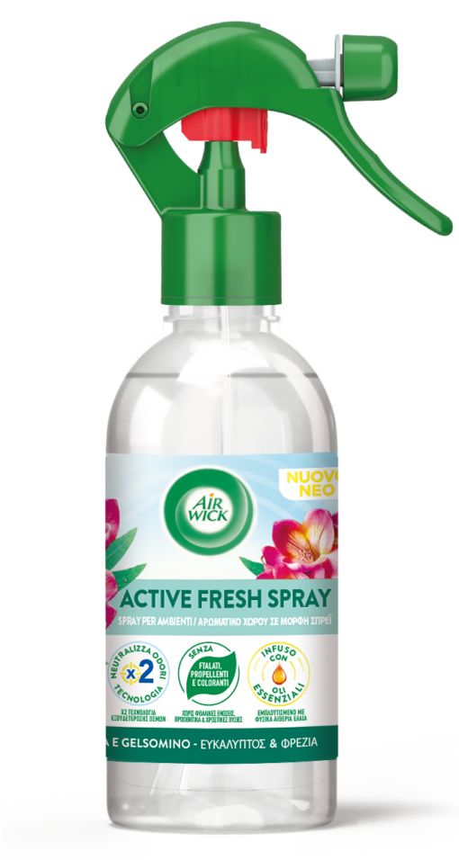 Αρωματικό χώρου Active Fresh Spray με άρωμα Ευκάλυπτος & Φρέζια Airwick (237ml)