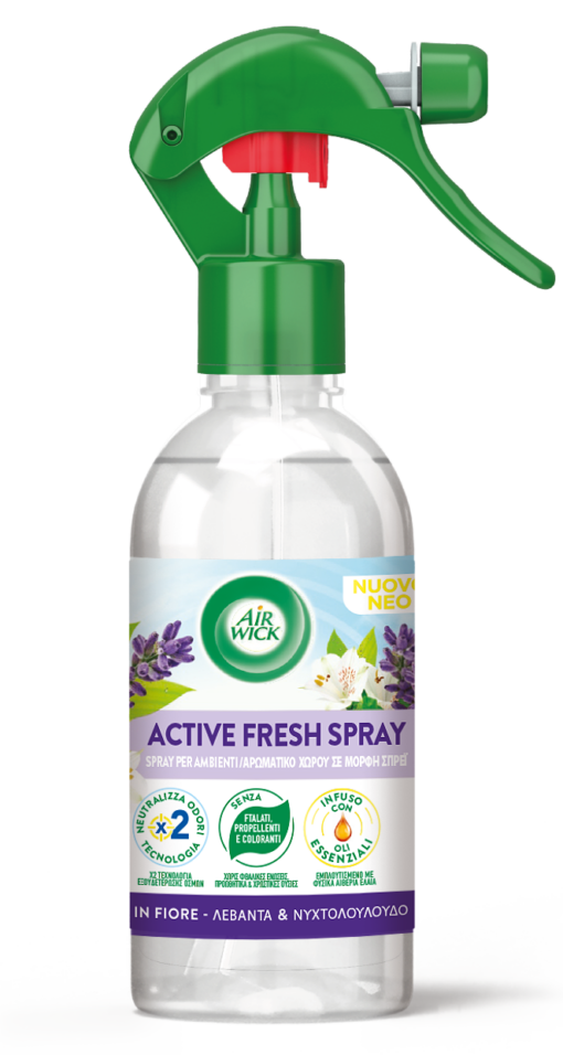 Αρωματικό χώρου Active Fresh Spray με άρωμα Λεβάντα & Νυχτολούλουδο Airwick (237ml)