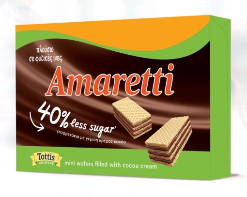 Γκοφρέτα Κακάο με 40% λιγότερη Ζάχαρη Amaretti (68g)