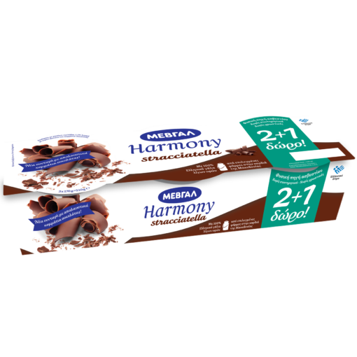 Επιδόρπιο Γιαουρτιού Harmony Stracciatella Μεβγάλ (3x170 g) 2+1Δώρο