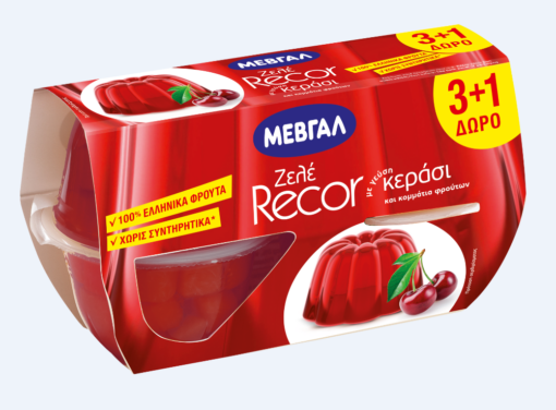 Ζελέ Recor Κεράσι Μεβγάλ (4x128 gr) 3+1 Δώρο