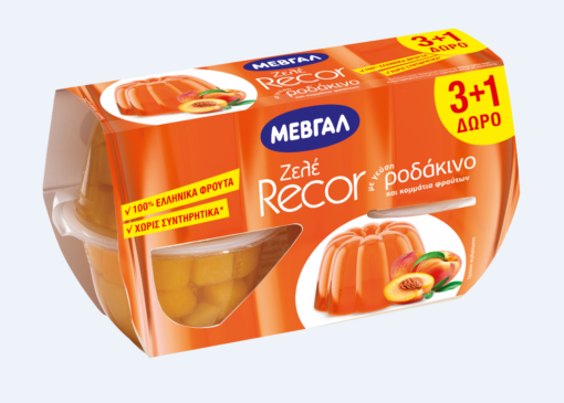 Ζελέ Recor Ροδάκινο Μεβγάλ (4x128 gr) 3+1 Δώρο