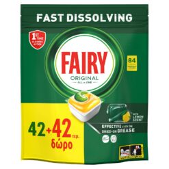 Κάψουλες Πλυντηρίου Πιάτων Original Λεμόνι Fairy (42+42 τεμ δώρο)