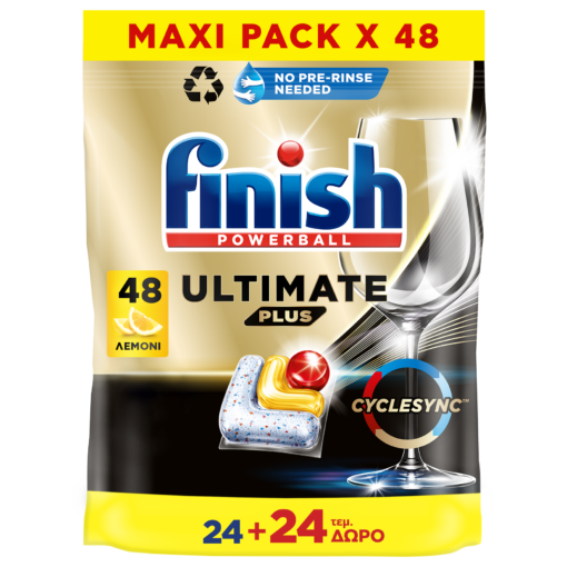 Κάψουλες Πλυντηρίου Πιάτων Ultimate Plus All in 1 Λεμόνι Finish (24+ 24τεμ)