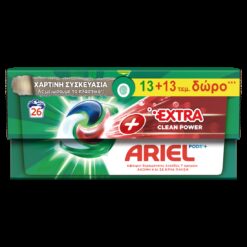 Κάψουλες Πλυντηρίου Ρούχων All In 1 Extra Clean Ariel (2x13μεζ)