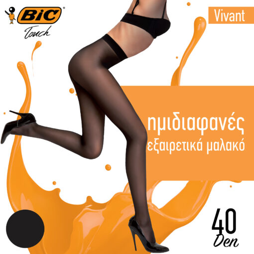 Καλσόν 40DEN Μαύρο XLarge Vivant Bic Touch (1 τεμ)