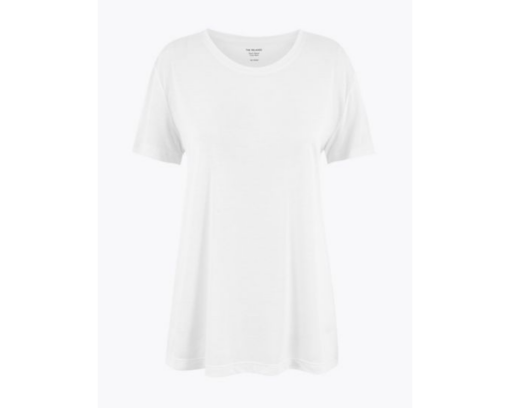 Κοντομάνικο T-Shirt Λευκό σε χαλαρή γραμμή (52) Marks & Spencer