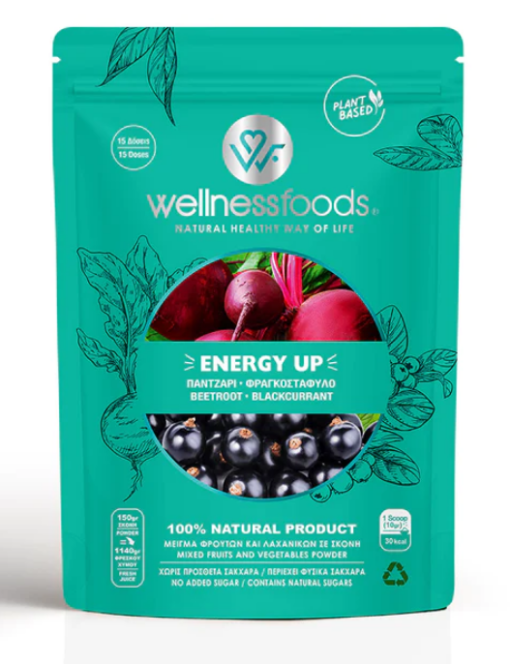 Μείγμα φρούτων & λαχανικών σε σκόνη Energy up Wellness Foods (150g)