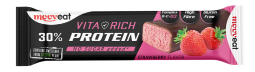 Μπάρα Πρωτεΐνης Strawberry Vita-Rich 30% MOOVEAT (60g)