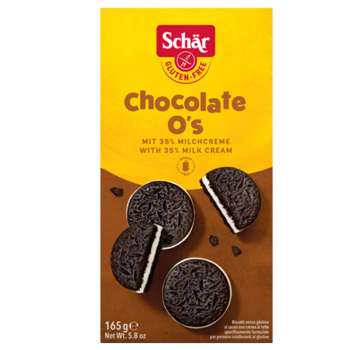 Μπισκότα γεμιστά Chocolate O's χωρίς γλουτένη Schar (165g)