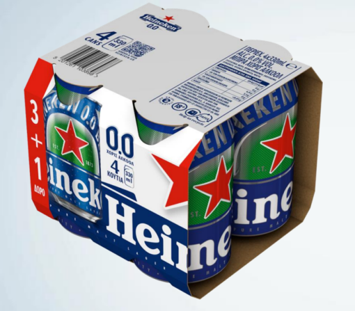 Μπύρα Χωρίς Αλκοόλ Κουτί Heineken 0.0 (4x330ml) 3+1 Δώρο