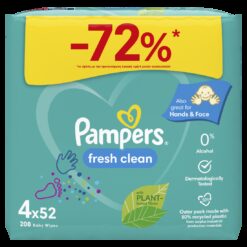 Μωρομάντηλα Fresh Clean Pampers (4x52τεμ)