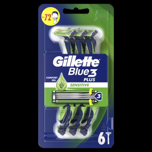 Ξυραφάκια Μίας Χρήσης Blue 3 Sensitive Gillette (6 τεμ) 