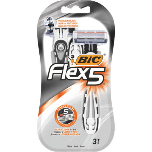 Ξυραφάκια ανδρικά με 5 λεπίδες Bic Flex5 (3 τεμ)