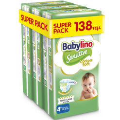 Πάνες Babylino Sensitive Value Pack No 4+ 3 Pack (10-15 Kg) (138 τεμ)