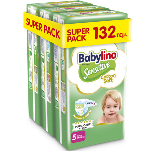 Πάνες Babylino Sensitive Value Pack No 5 (11-16 Kg) 3 Pack (132 τεμ)