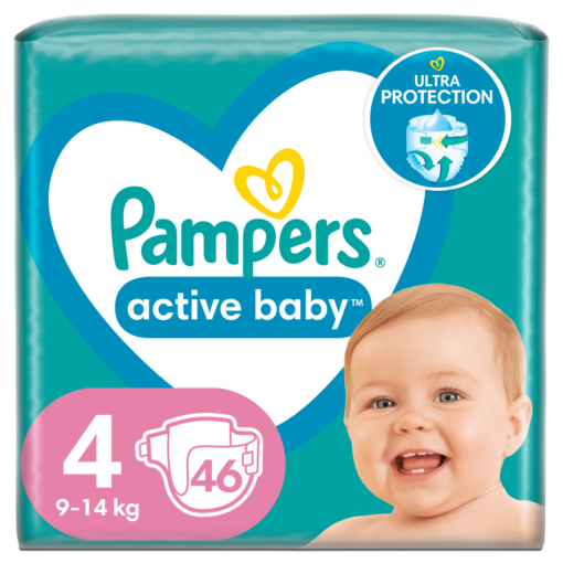 Πάνες Pampers Active Baby Μέγεθος 4 (9-14kg) (46τεμ)