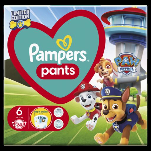 Πάνες-Βρακάκι Μέγεθος 6 (14-19kg) Pampers Paw Patrol (60 τεμ)