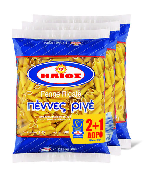 Πέννες Ριγέ Ήλιος (3x500g) σετ 2+1 δώρο