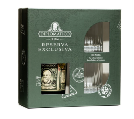 Ρούμι Diplomatico Reserva Exclusiva (700 ml) + 2 ποτήρια Δώρο