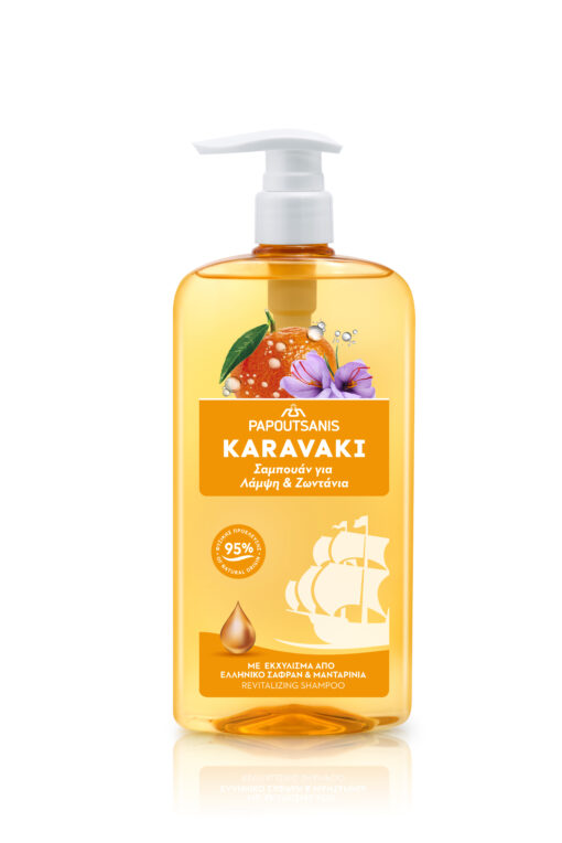 Σαμπουάν Λάμψη & Ζωντάνια Αντλία Karavaki (600ml)