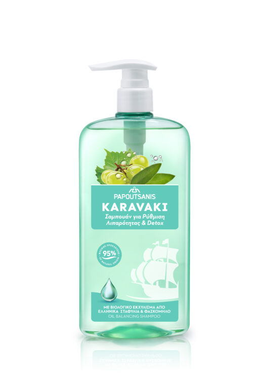 Σαμπουάν Ρύθμιση Λιπαρότητας & Detox Αντλία Karavaki (600ml)