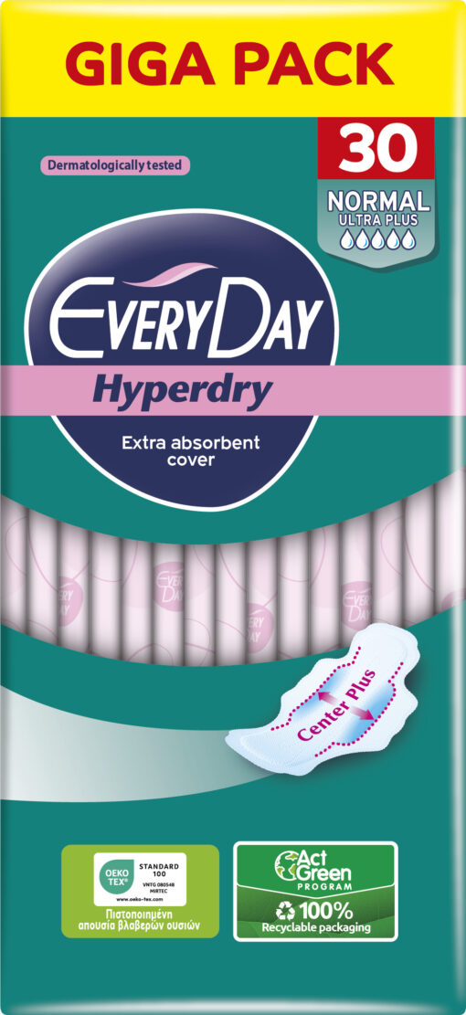 Σερβιέτες Hyperdry Ultra Plus Normal Giga Pack Everyday (30τεμ)