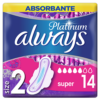 Σερβιέτες Platinum Ultra Long Plus Με Φτερά Always (Μέγεθος 2) (2x14τεμ) Duo pack 1+1 Δώρο