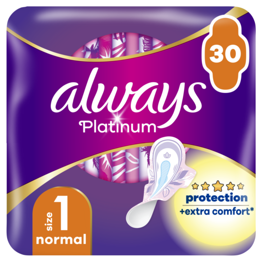 Σερβιέτες Platinum Ultra Normal Με Φτερά Always (Μέγεθος 1) (30τεμ)