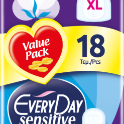 Σερβιέτες Sensitive Cotton Extra Long Ultra Plus Value Pack Everyday (18 τεμ)