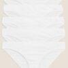 Σλιπ Μπικίνι Λευκό από Βαμβάκι Lycra (36) Marks & Spencer (5τεμ)