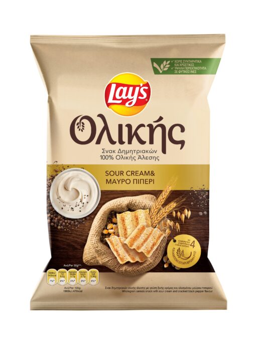 Σνακ Δημητριακών Ολικής Άλεσης Sour Cream & Πιπέρι Lays (95 g)