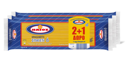 Σπαγέτι Νο 6 Ήλιος (3x500g) σετ 2+1 δώρο