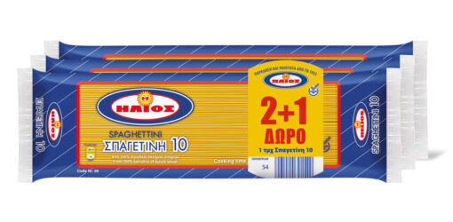 Σπαγετίνη 10 Ήλιος (3x500g) σετ 2+1 δώρο