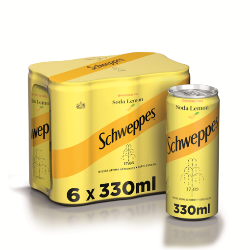 Σόδα Λεμόνι Κουτί Schweppes (6x330 ml)