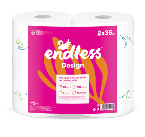 Χαρτί Κουζίνας 2φύλλο Design Endless (2ρολά x 350 g)