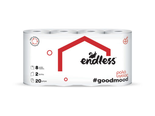 Χαρτί Υγείας 2φυλλο Good Mood Endless (8 ρολά*62g)