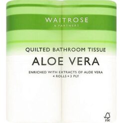 Χαρτί Υγείας 3φυλλο Aloe Vera Waitrose (4 ρολά *121g)