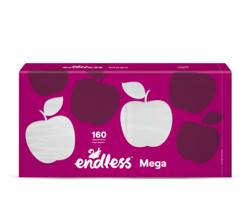 Χαρτοπετσέτες Mega Λευκές 33x33 Endless (160 τεμ)