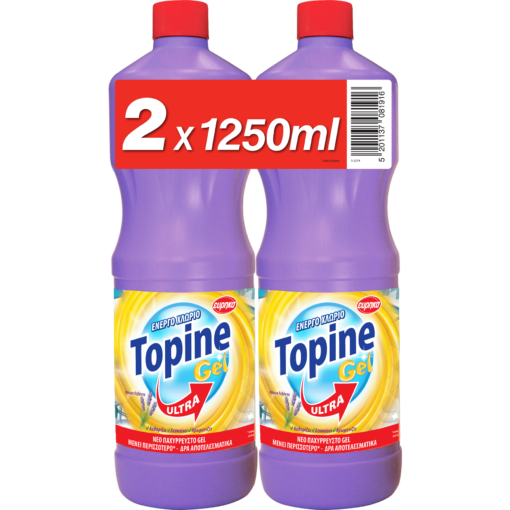 Χλωροκαθαριστικό Gel με Άρωμα Λεβάντα Topine (2x1250 ml)