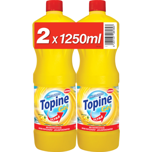 Χλωροκαθαριστικό Gel με Άρωμα Λεμόνι Topine (2x1250ml)